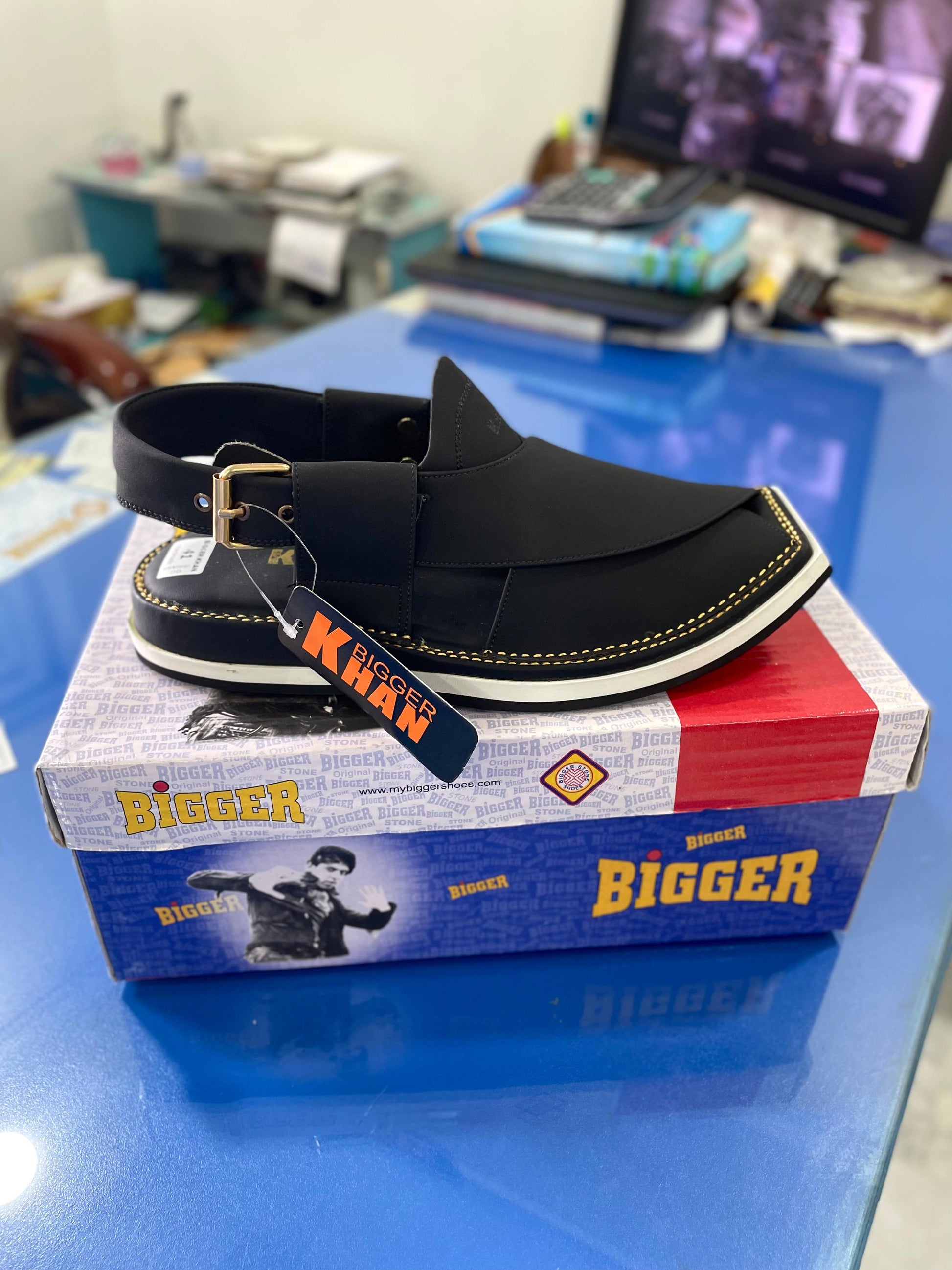 T shape Black Kaptaan Chappal