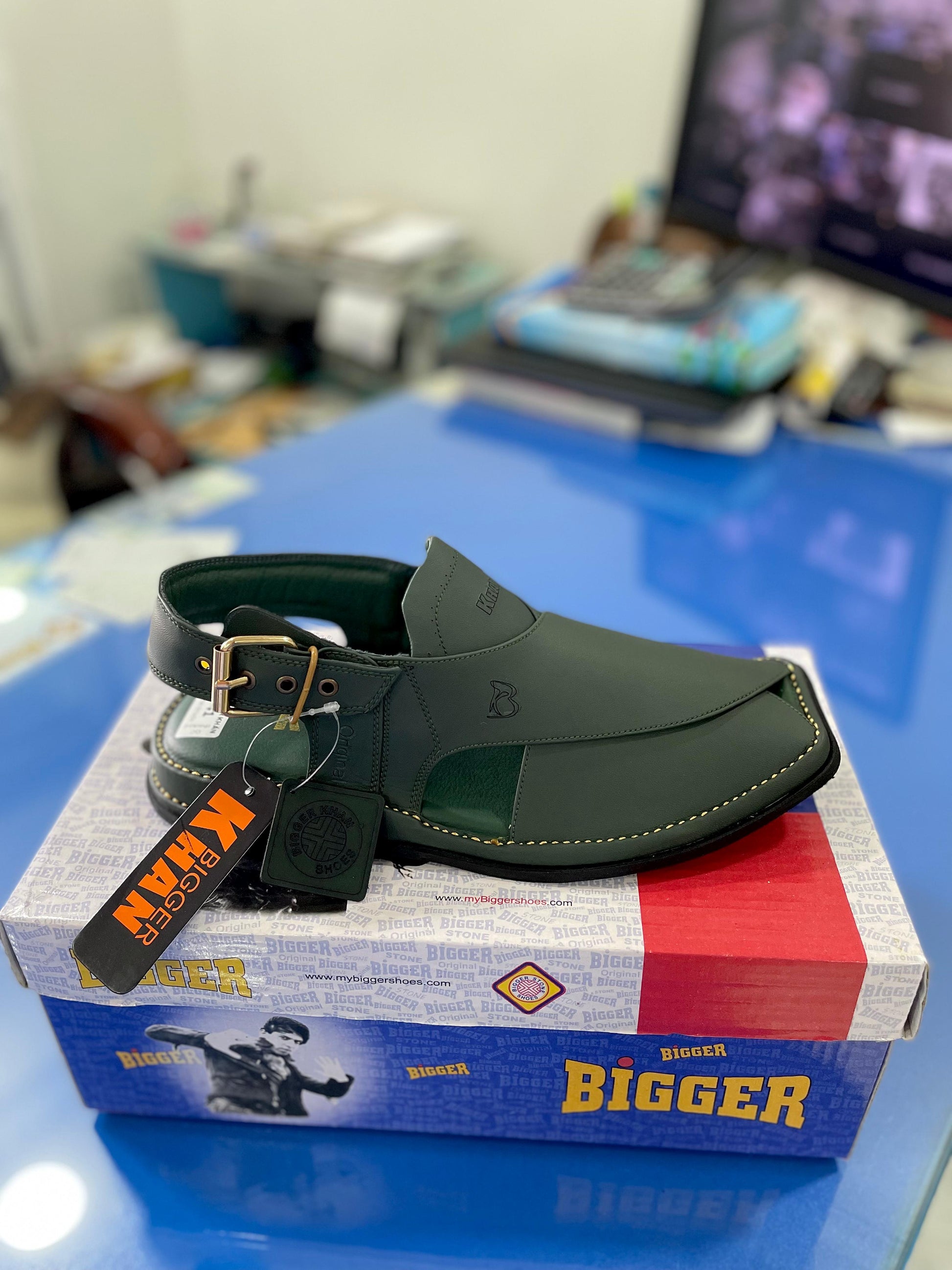 Green Color Peshawari chappal Bigger Khan