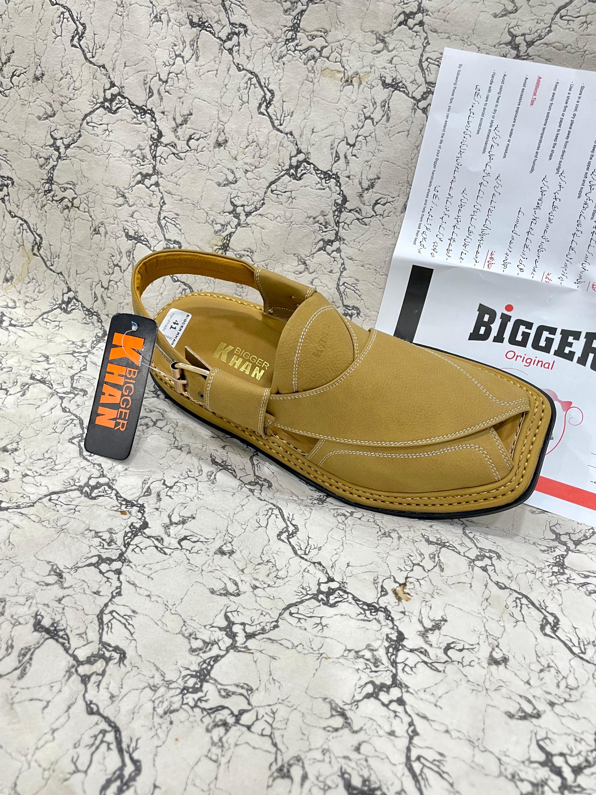 Peshawari chappal in a vibrant yellow leather